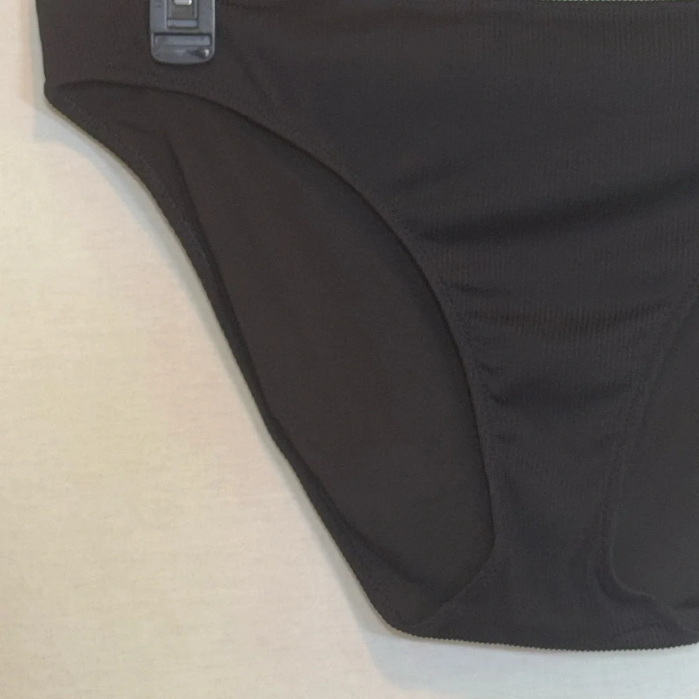 AA-3‎ Aerie NWT Black Ribbed Summer Swim Bikini Bottoms Size XL